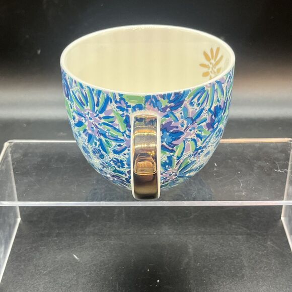 Lilly Pulitzer Coffee Tea Mug Blue Green Floral Beachy - Picture 3 of 6